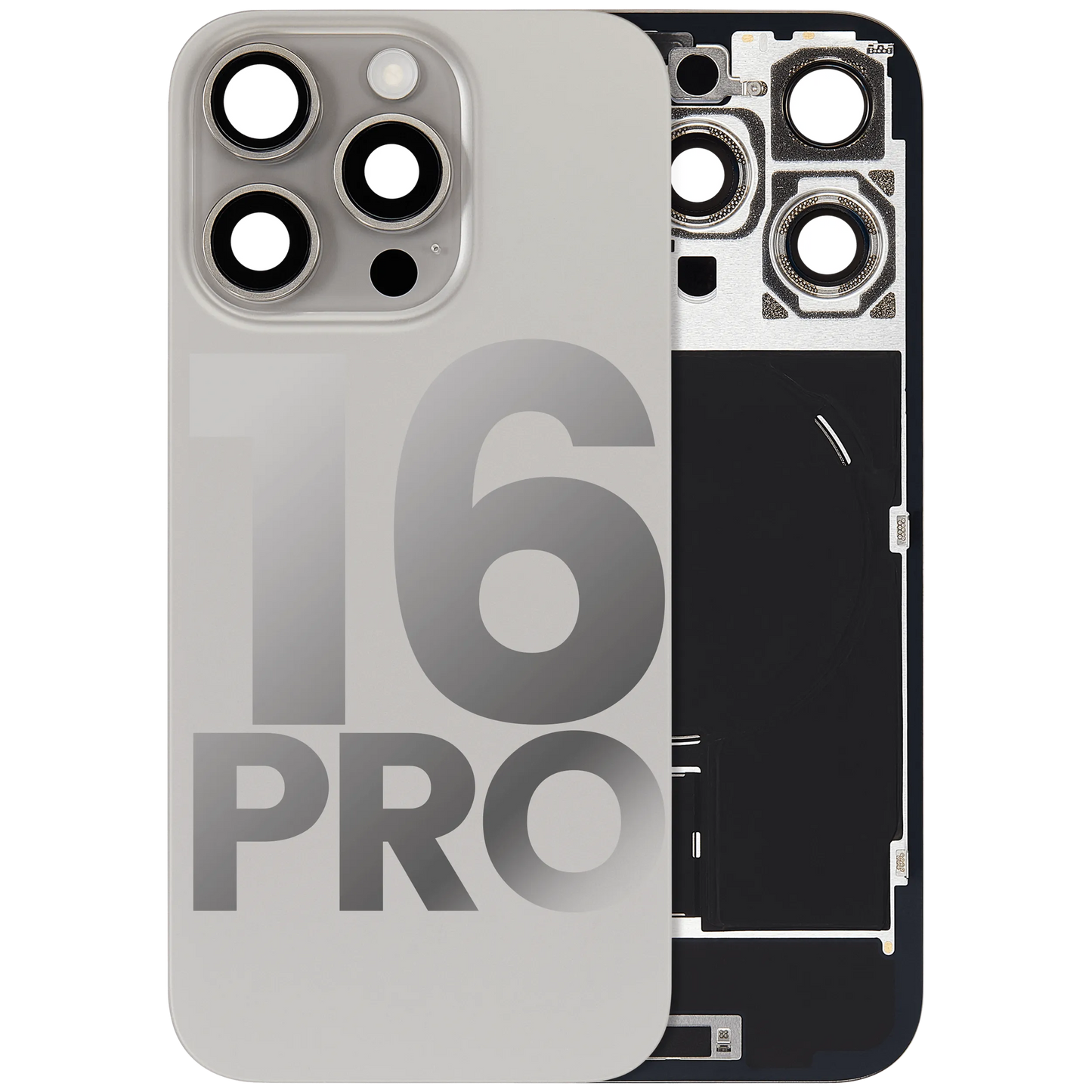 Back Glass w/ MagSafe Magnet & NFC & Flashlight Flex For iPhone 16 Pro (Pull) (Natural Titanium)