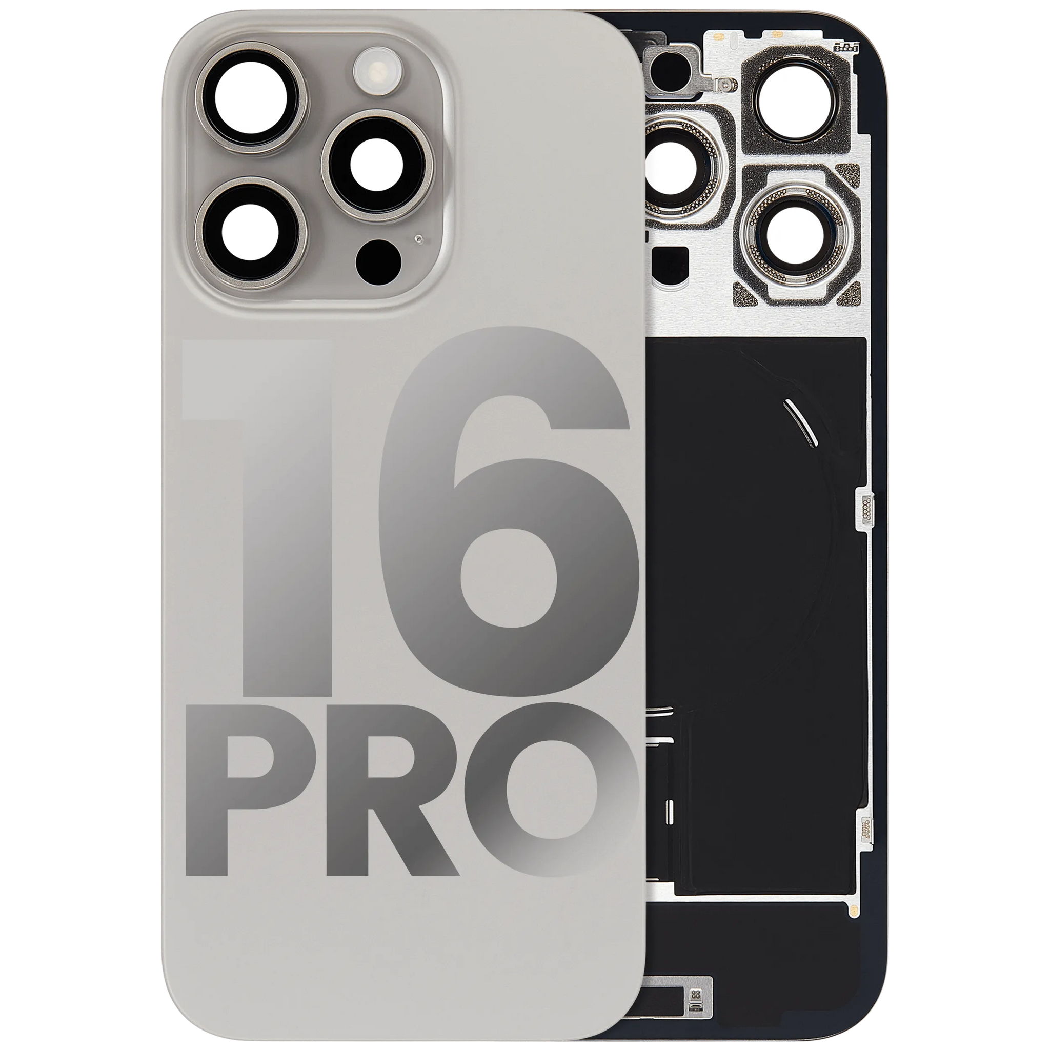 Back Glass w/ MagSafe Magnet & NFC & Flashlight Flex For iPhone 16 Pro (Pull) (Natural Titanium)