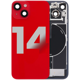 Back Glass w/ MagSafe Magnet & NFC & Flashlight Flex For iPhone 14 (Pull) (Red)