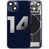 Back Glass w/ MagSafe Magnet & NFC & Flashlight Flex For iPhone 14 (Pull) (Midnight)