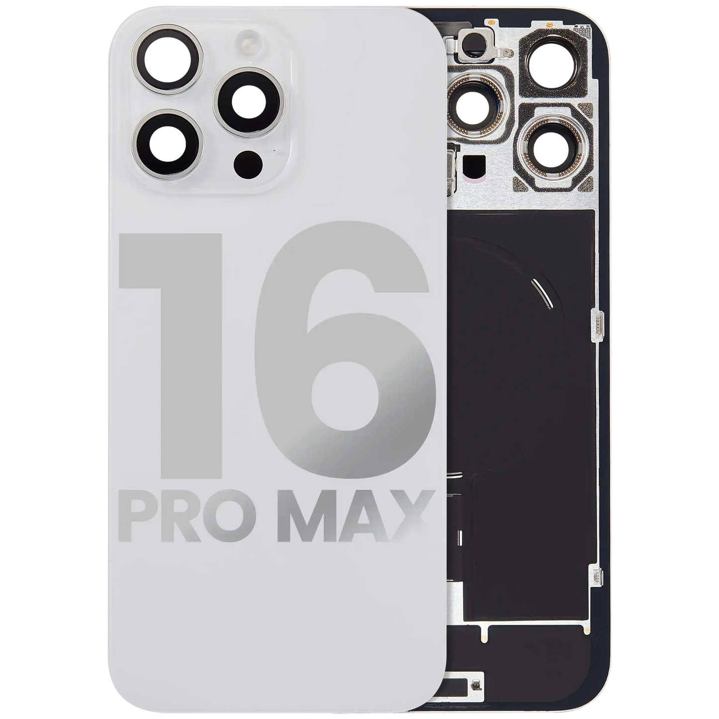 Back Glass w/ MagSafe Magnet & NFC & Flashlight Flex For iPhone 16 Pro Max (Pull) (White Titanium)
