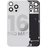 Back Glass w/ MagSafe Magnet & NFC & Flashlight Flex For iPhone 16 Pro Max (Pull) (White Titanium)