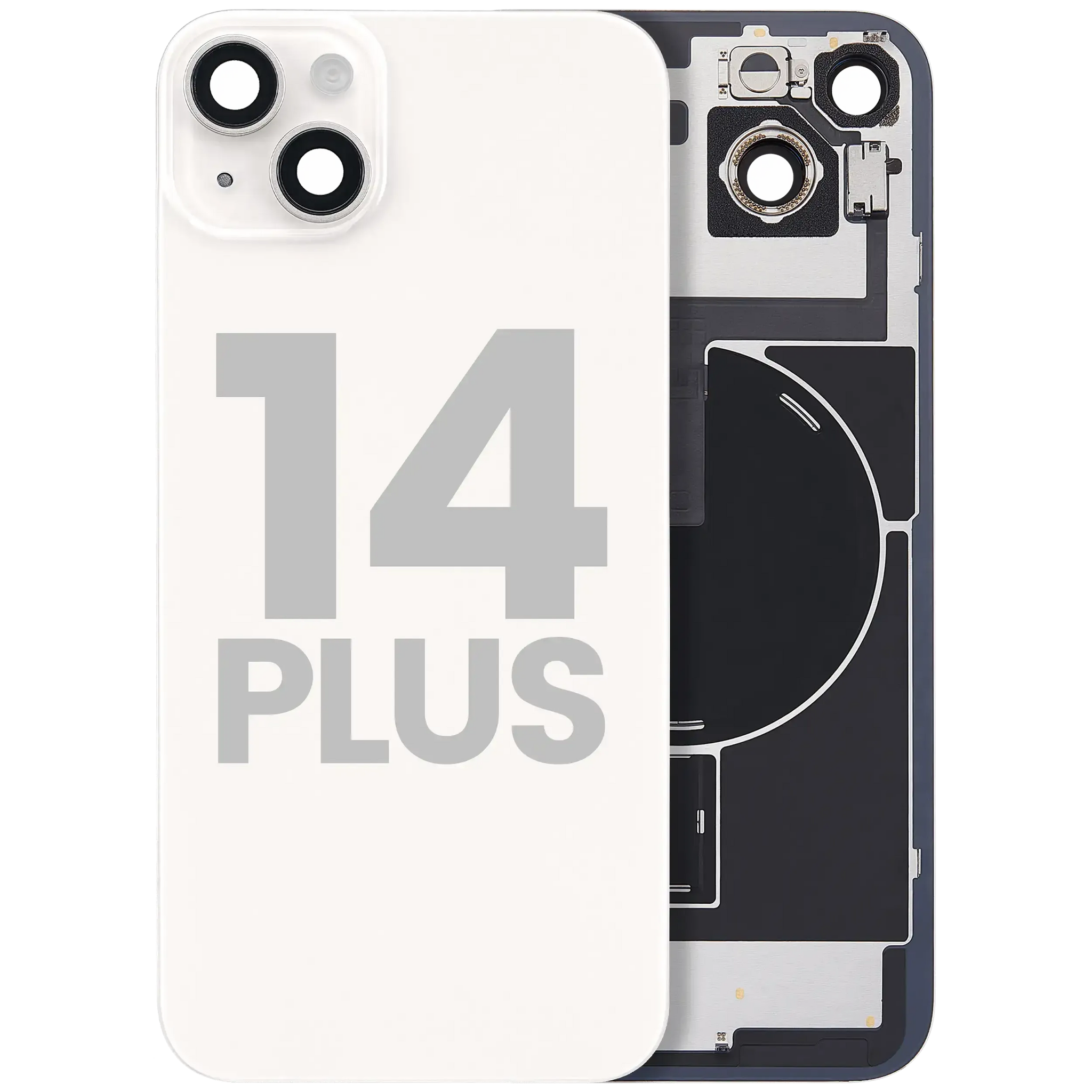 Back Glass w/ MagSafe Magnet & NFC & Flashlight Flex For iPhone 14 Plus (Pull) (Starlight)