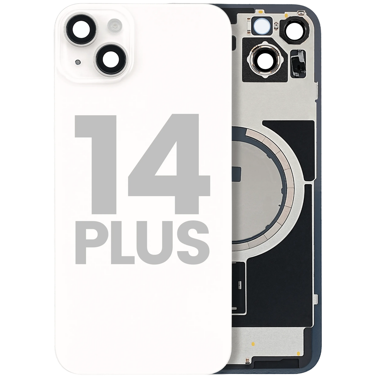 Back Glass w/ MagSafe Magnet For iPhone 14 Plus (Pull) (Starlight)