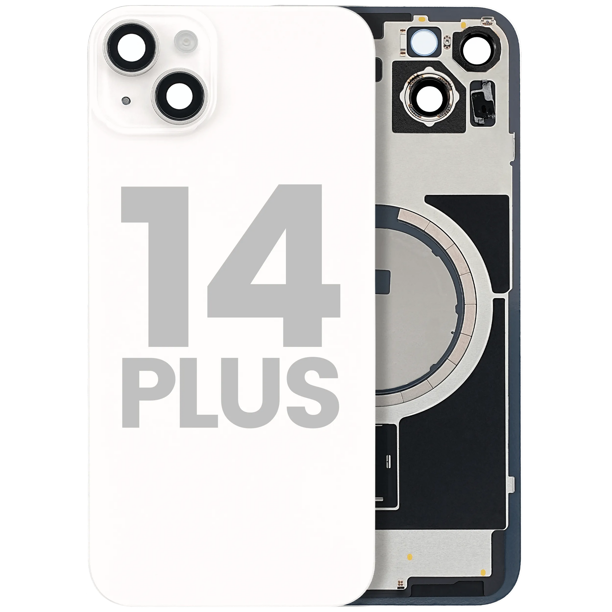 Back Glass w/ MagSafe Magnet For iPhone 14 Plus (Pull) (Starlight)