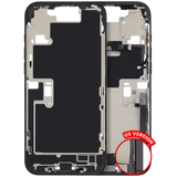 Mid-Frame Housing W/ Charging Port Flex & Small Parts For iPhone 16 Pro Max (US Version) (Pull) (Black Titanium)