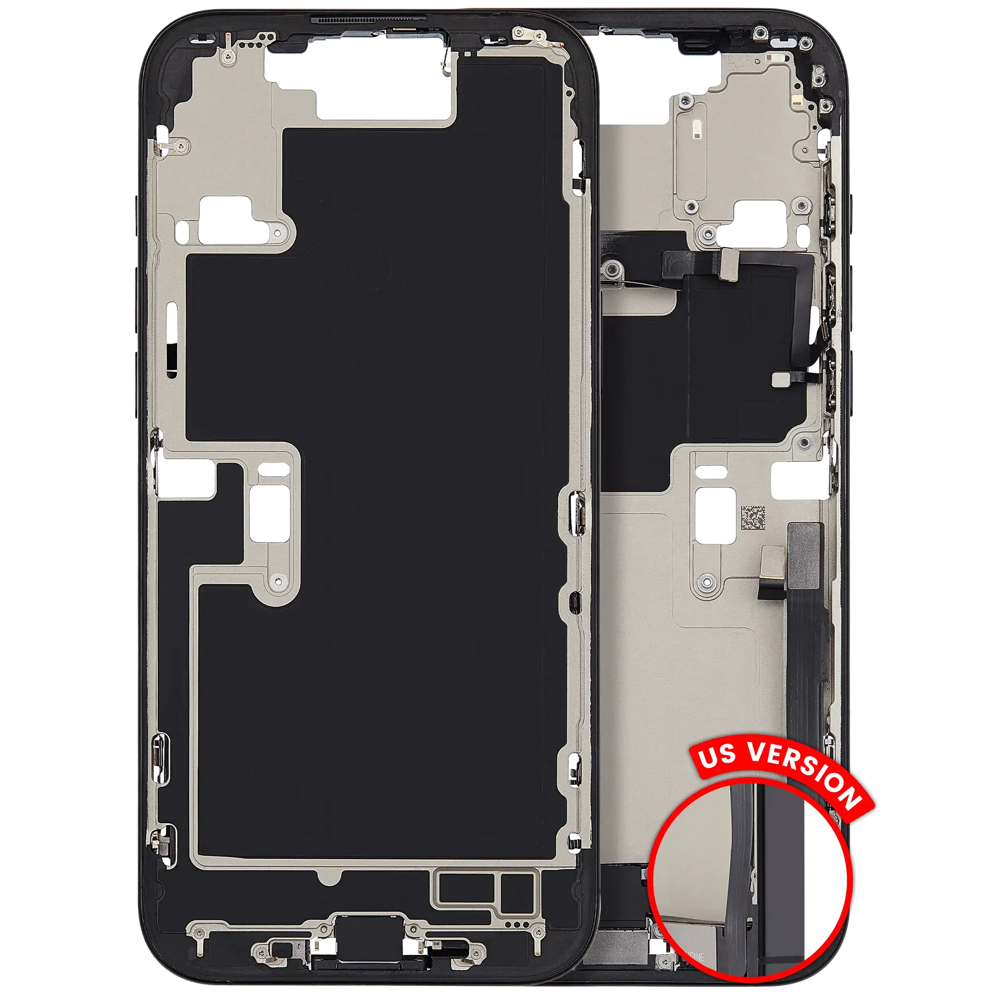 Mid-Frame Housing W/ Charging Port Flex & Small Parts For iPhone 16 Pro Max (US Version) (Pull) (Black Titanium)