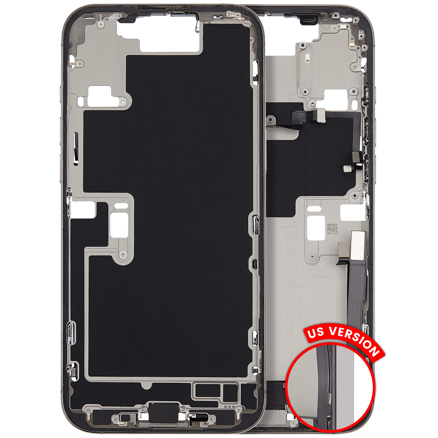 Mid-Frame Housing W/ Charging Port Flex & Small Parts For iPhone 16 Pro Max (US Version) (Pull) (Natural Titanium)