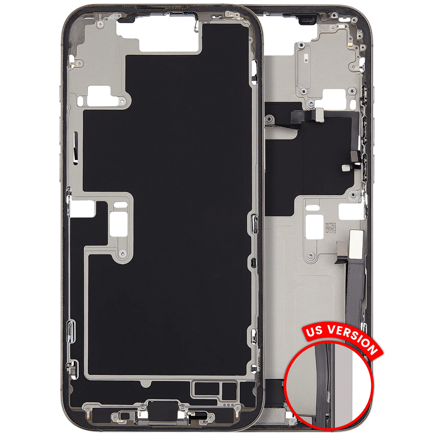 Mid-Frame Housing W/ Charging Port Flex & Small Parts For iPhone 16 Pro Max (US Version) (Pull) (Natural Titanium)