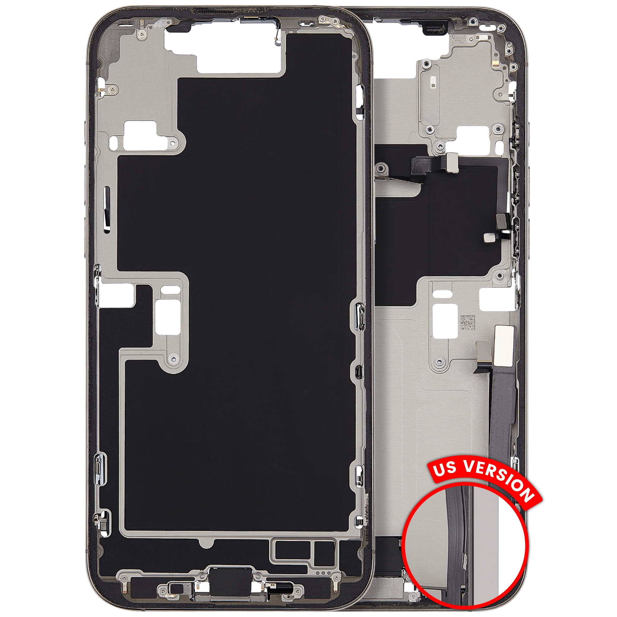 Mid-Frame Housing W/ Charging Port Flex & Small Parts For iPhone 16 Pro Max (US Version) (Pull) (Natural Titanium)
