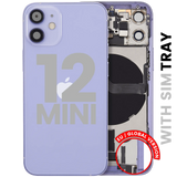 Back Housing W/ Charging Port Flex & Small Parts For iPhone 12 Mini (EU / Global Version) (Pull) (Purple)