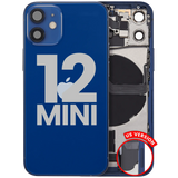 Back Housing W/ Charging Port Flex & Small Parts For iPhone 12 Mini (US Version) (Pull) (Blue)