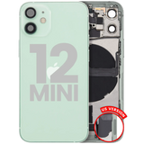 Back Housing W/ Charging Port Flex & Small Parts For iPhone 12 Mini (US Version) (Pull) (Green)