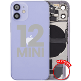 Back Housing W/ Charging Port Flex & Small Parts For iPhone 12 Mini (US Version) (Pull) (Purple)