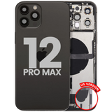 Back Housing W/ Charging Port Flex & Small Parts For iPhone 12 Pro Max (US Version) (Used OEM) (Pull) (Graphite)