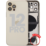 Back Housing W/ Charging Port Flex & Small Parts For iPhone 12 Pro (US Version) (Pull) (Gold)