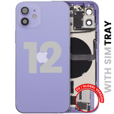 Back Housing W/ Charging Port Flex & Small Parts For iPhone 12 (EU / Global Version) (Used OEM) (Pull) (Purple)
