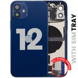 Back Housing W/ Charging Port Flex & Small Parts For iPhone 12 (EU / Global Version) (Used OEM) (Pull) (Blue)