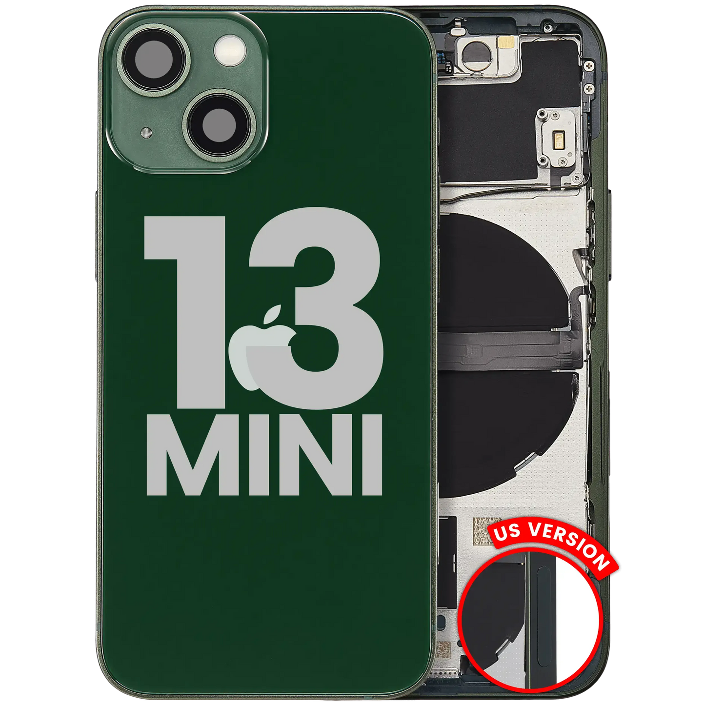 Back Housing W/ Small Parts For iPhone 13 Mini (US Version) (Pull) (Green)