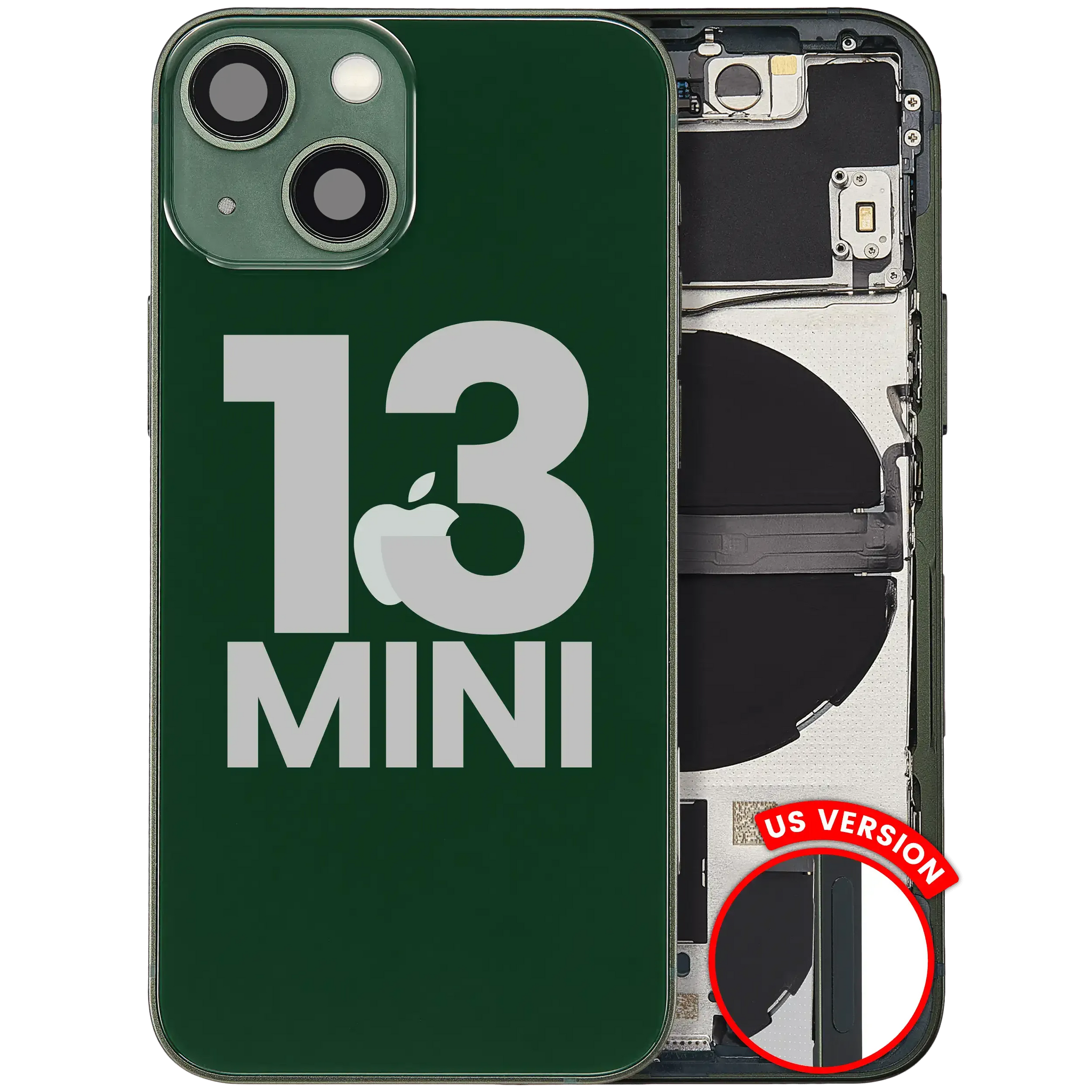 Back Housing W/ Small Parts For iPhone 13 Mini (US Version) (Pull) (Green)