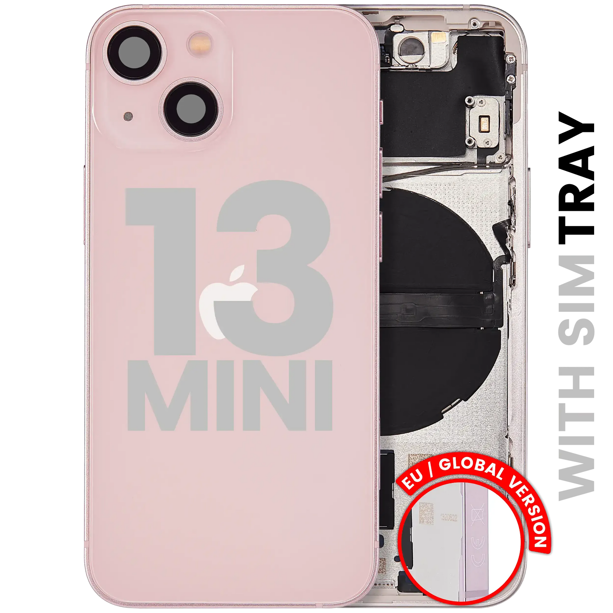 Back Housing W/ Small Parts For iPhone 13 Mini (EU / Global Version) (Pull) (Pink)