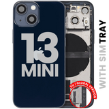 Back Housing W/ Charging Port Flex & Small Parts For iPhone 13 Mini (EU / Global Version) (Used OEM) (Pull) (Midnight)
