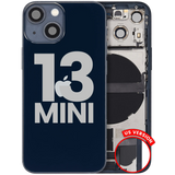 Back Housing W/ Charging Port Flex & Small Parts For iPhone 13 Mini (US Version) (Used OEM) (Pull) (Midnight)