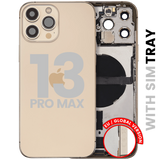 Back Housing W/ Small Parts For iPhone 13 Pro Max (EU / Global Version) (Used OEM) (Pull) (Gold)
