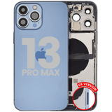 Back Housing W/ Charging Port Flex & Small Parts For iPhone 13 Pro Max (US Version) (Used OEM) (Pull) (Sierra Blue)