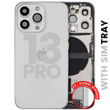 Back Housing W/ Charging Port Flex & Small Parts For iPhone 13 Pro (EU / Global Version) (Used OEM) (Pull) (Silver)