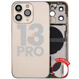 Back Housing W/ Charging Port Flex & Small Parts For iPhone 13 Pro (US Version) (Used OEM) (Pull) (Gold)