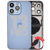 Back Housing W/ Charging Port Flex & Small Parts For iPhone 13 Pro (US Version) (Used OEM) (Pull) (Sierra Blue)