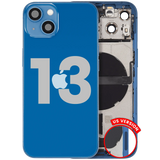 Back Housing W/ Charging Port Flex & Small Parts For iPhone 13 (US Version) (Used OEM) (Pull) (Blue)
