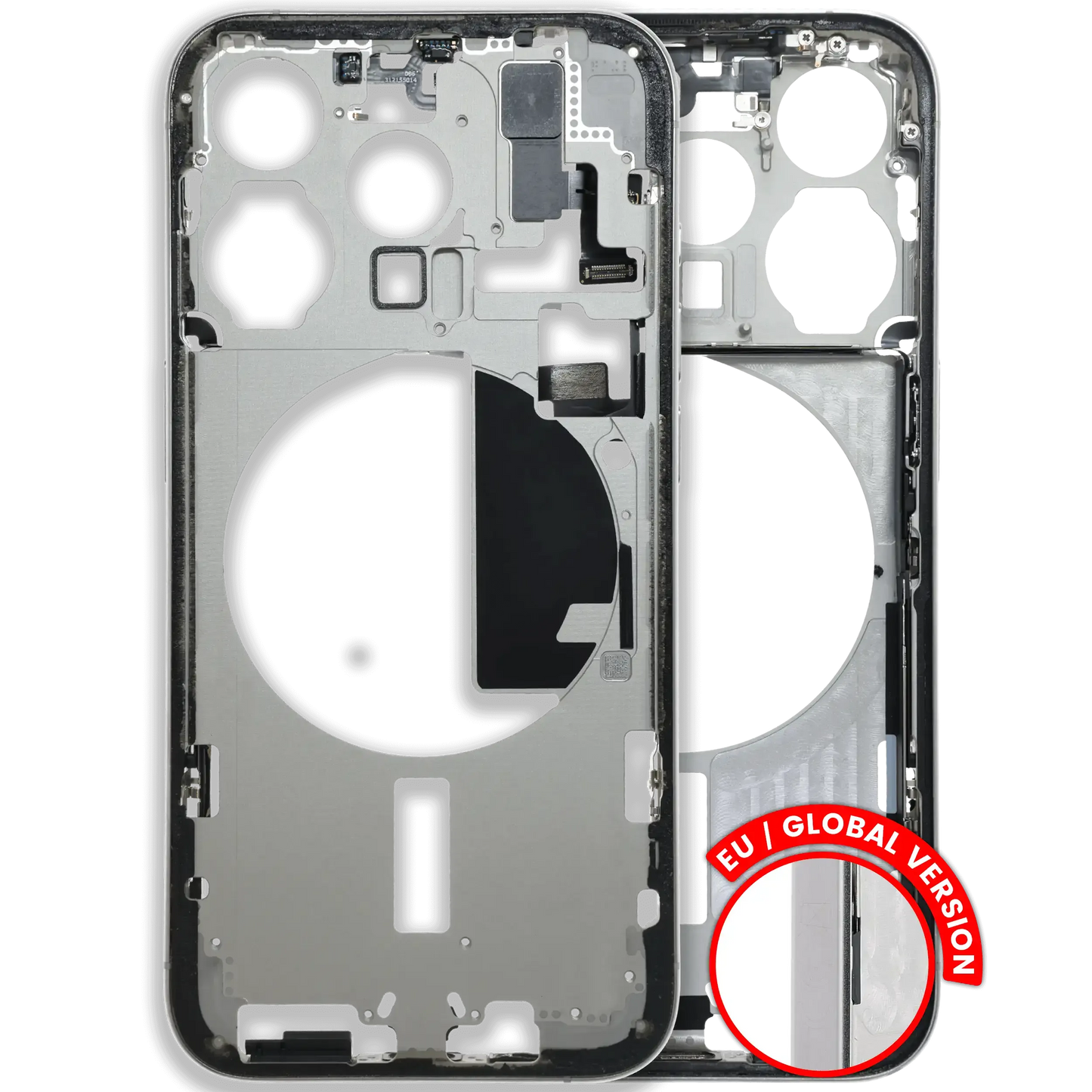Mid-Frame Housing W/ Small Parts For iPhone 15 Pro (EU / Global Version) (Pull) (White Titanium)