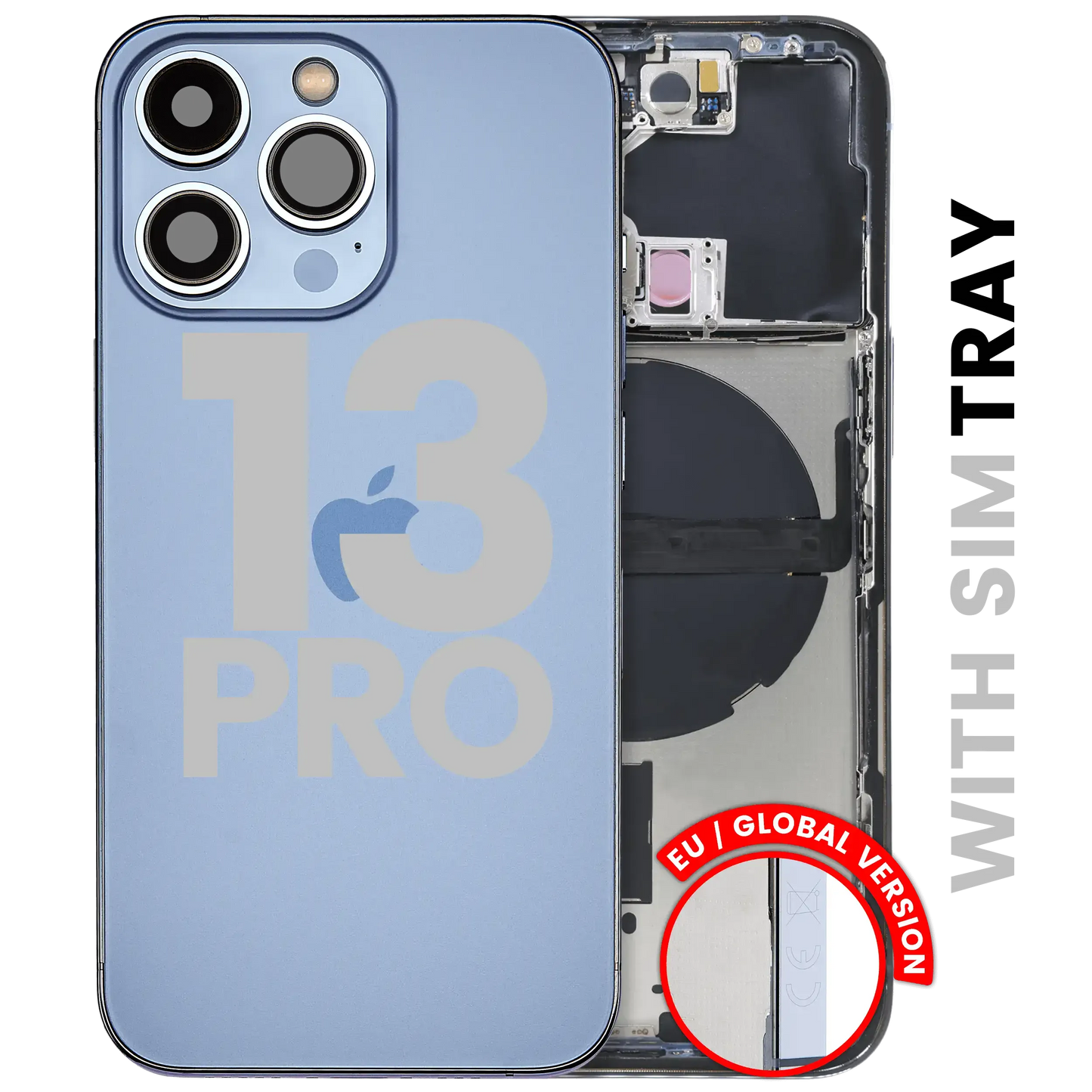 Back Housing W/ Small Parts For iPhone 13 Pro (EU / Global Version) (Pull) (Sierra Blue)