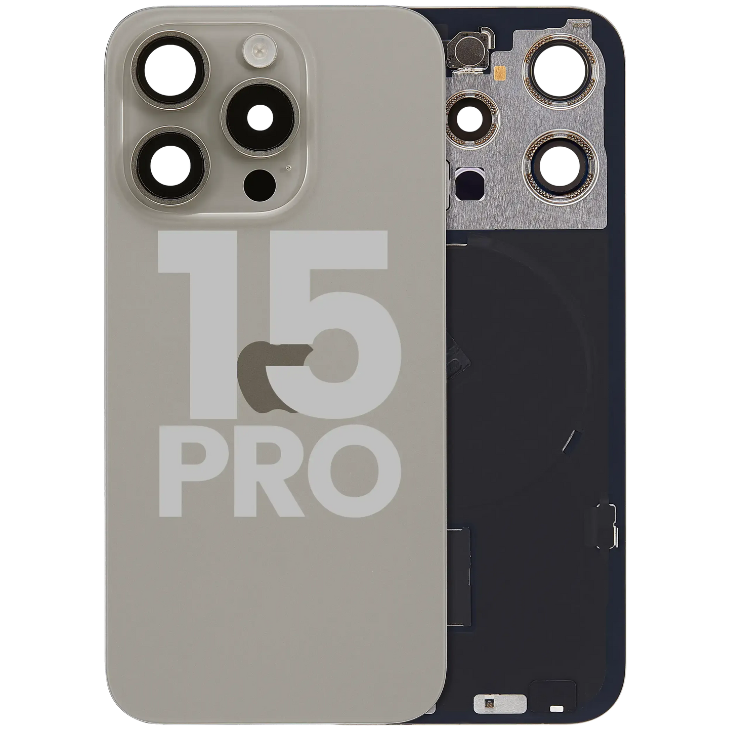Back Glass w/ MagSafe Magnet & NFC & Flashlight Flex For iPhone 15 Pro (Pull) (Natural Titanium)
