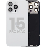 Back Glass w/ MagSafe Magnet & NFC & Flashlight Flex For iPhone 15 Pro Max (Pull) (White Titanium)