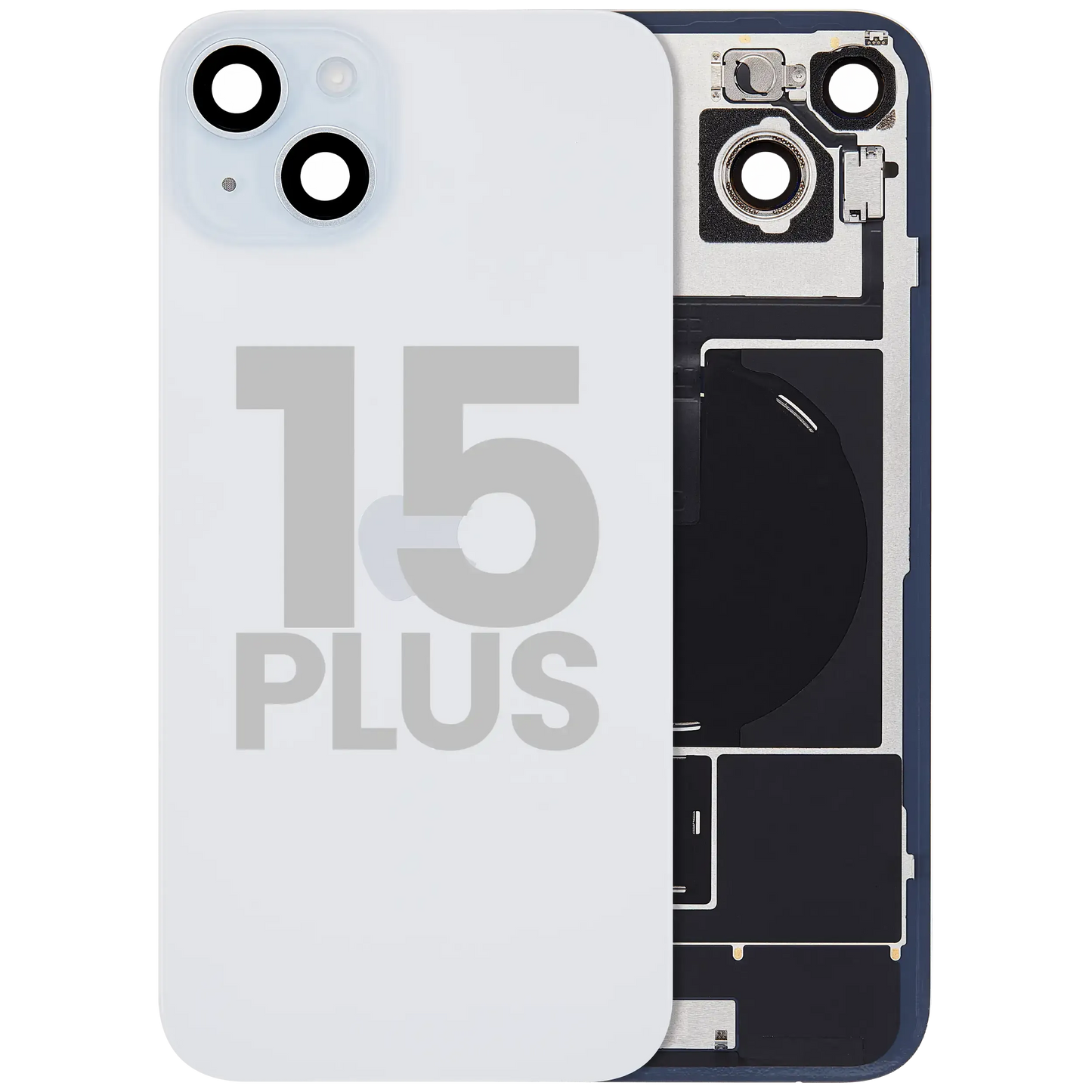Back Glass w/ MagSafe Magnet & NFC & Flashlight Flex For iPhone 15 Plus (Pull) (Blue)