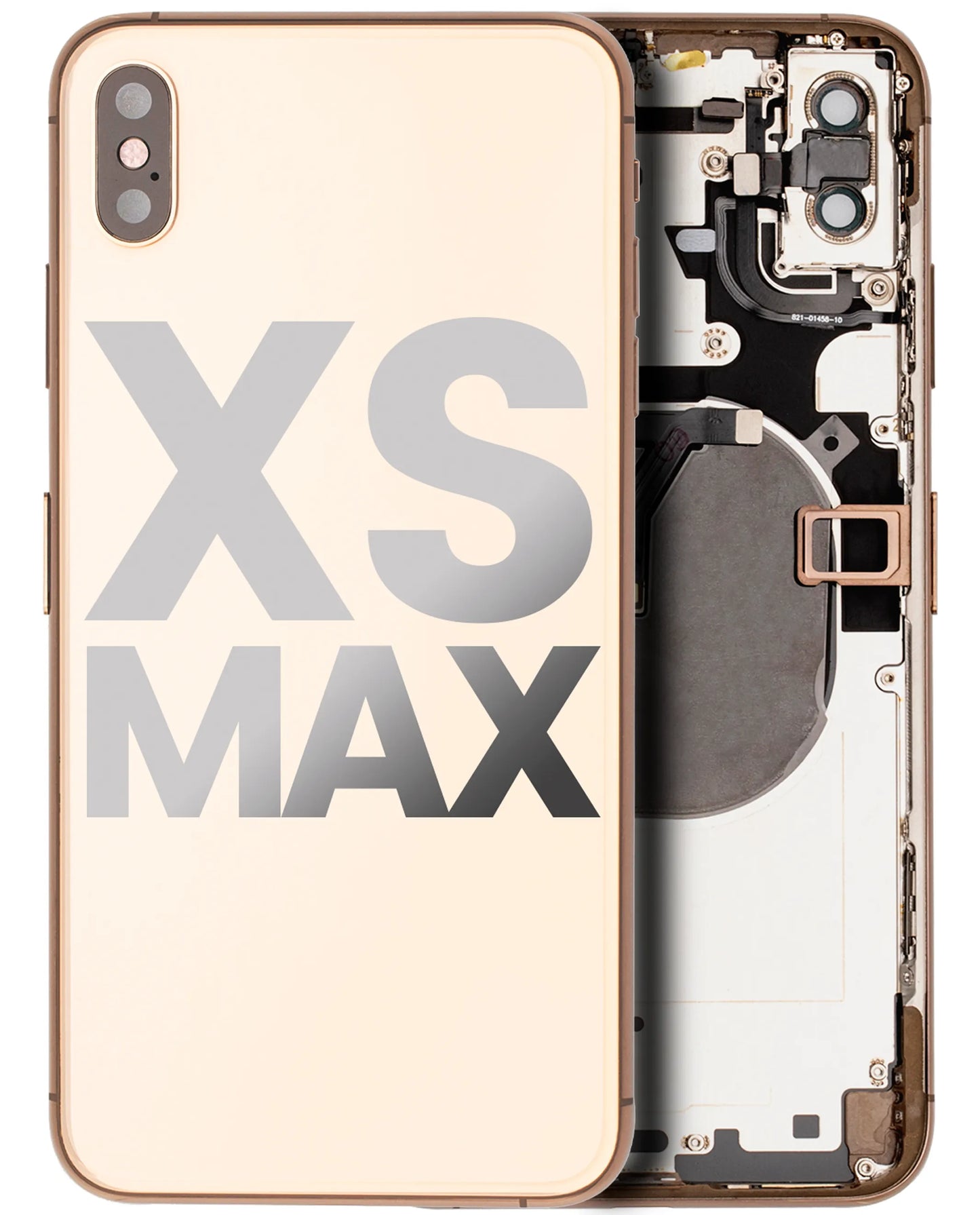 Back Housing W/ Small Components Pre-Installed For iPhone XS Max (Used OEM) (Pull) (Gold)
