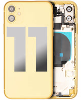 Back Housing W/ Small Components Pre-Installed For iPhone 11 (Used OEM) (Pull) (Yellow)