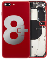 Back Housing W/ Small Components Pre-Installed For iPhone 8 Plus (Used OEM) (Pull) (Red)