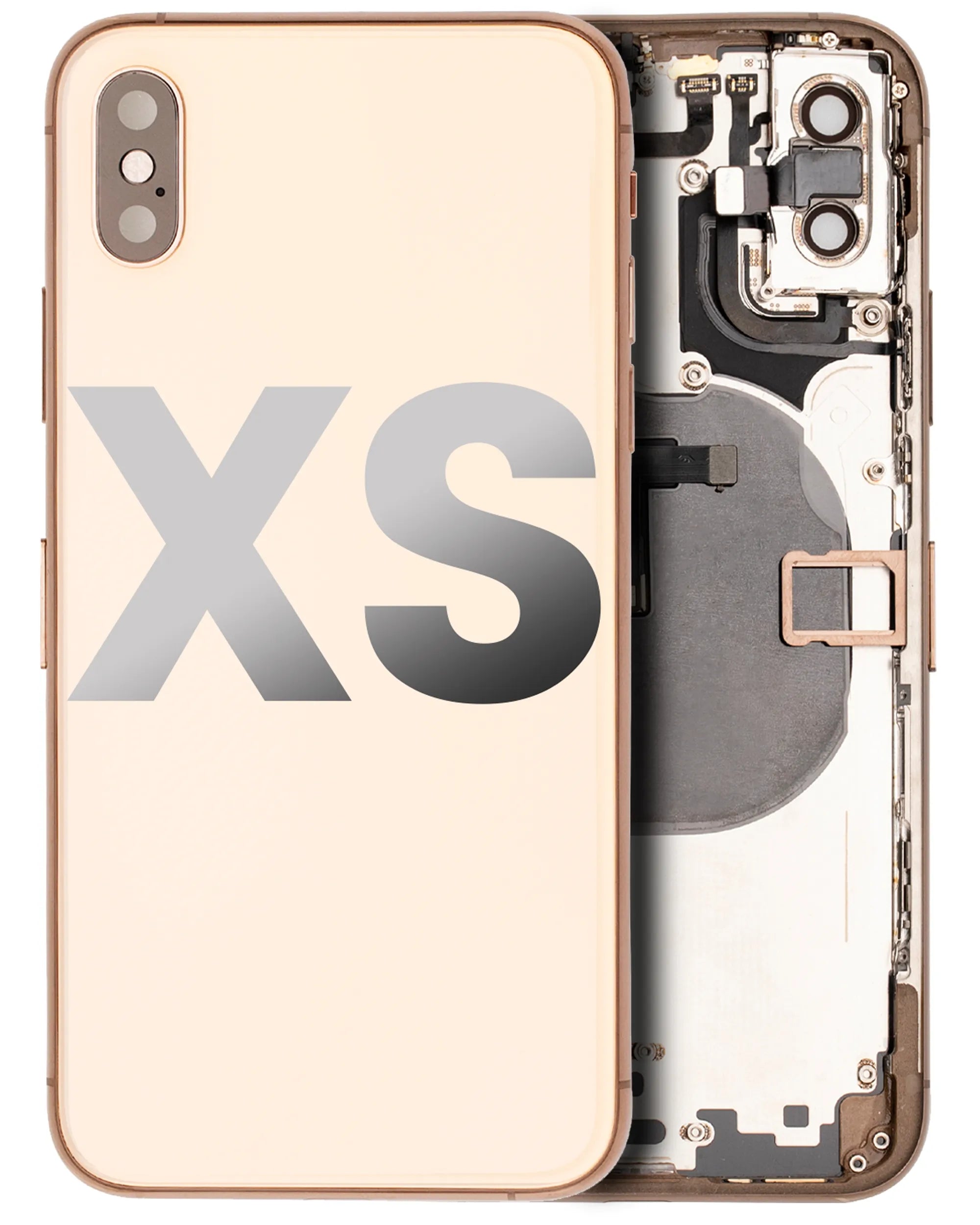 Back Housing W/ Small Components Pre-Installed For iPhone XS (Used OEM) (Pull) (Gold)