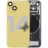 Back Glass w/ MagSafe Magnet & NFC & Flashlight Flex For iPhone 14 (Pull) (Yellow)