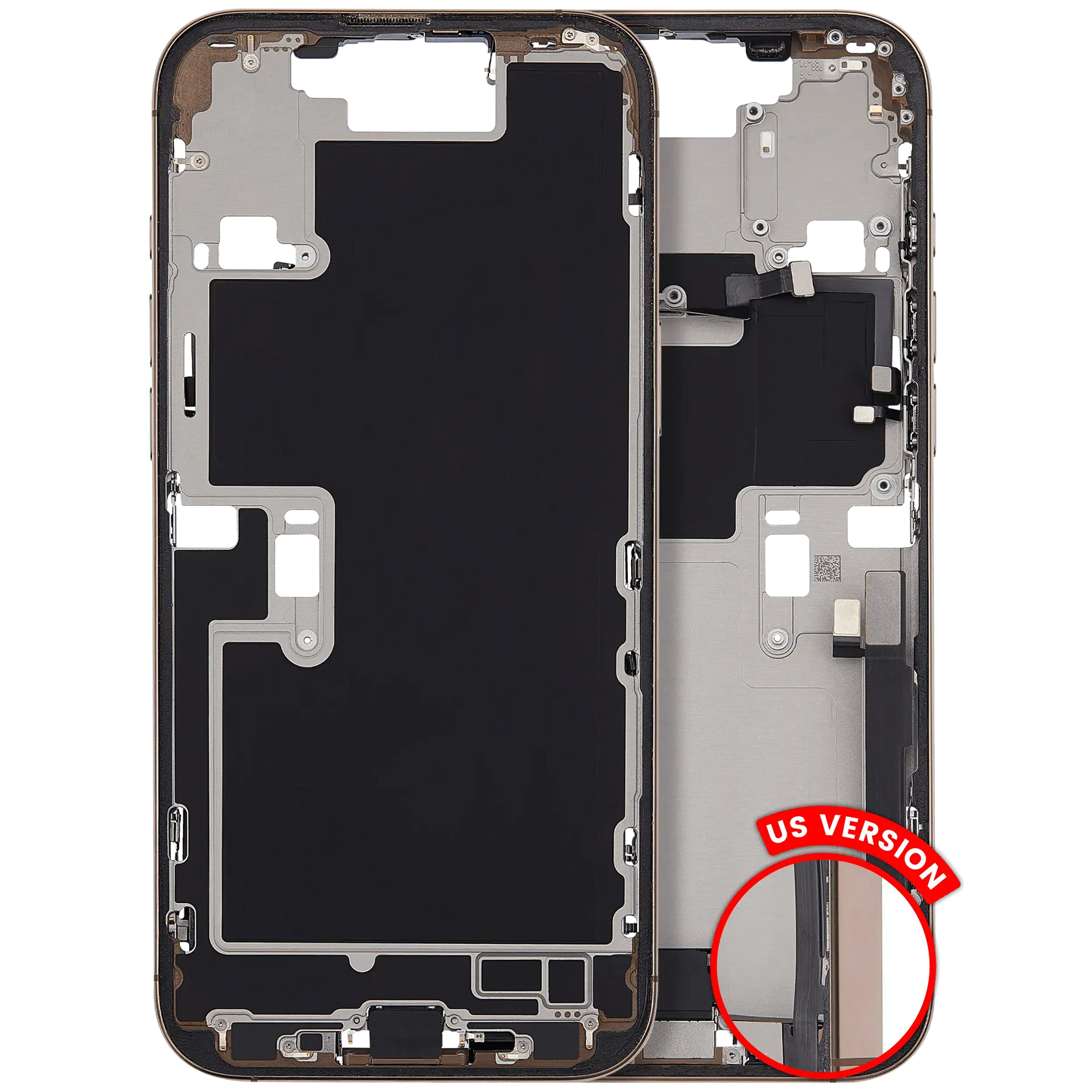 Mid-Frame Housing W/ Charging Port Flex & Small Parts For iPhone 16 Pro Max (US Version) (Pull) (Desert Titanium)