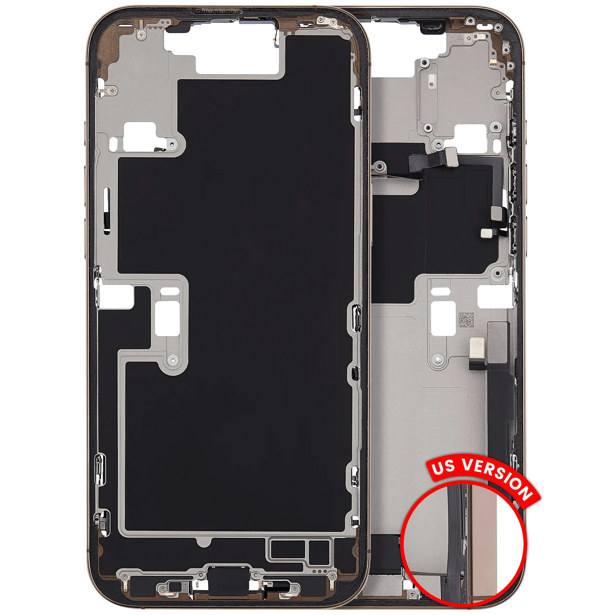 Mid-Frame Housing W/ Charging Port Flex & Small Parts For iPhone 16 Pro Max (US Version) (Pull) (Desert Titanium)