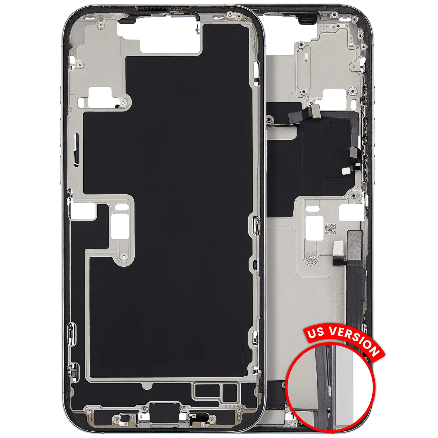 Mid-Frame Housing W/ Charging Port Flex & Small Parts For iPhone 16 Pro Max (US Version) (Pull) (White Titanium)