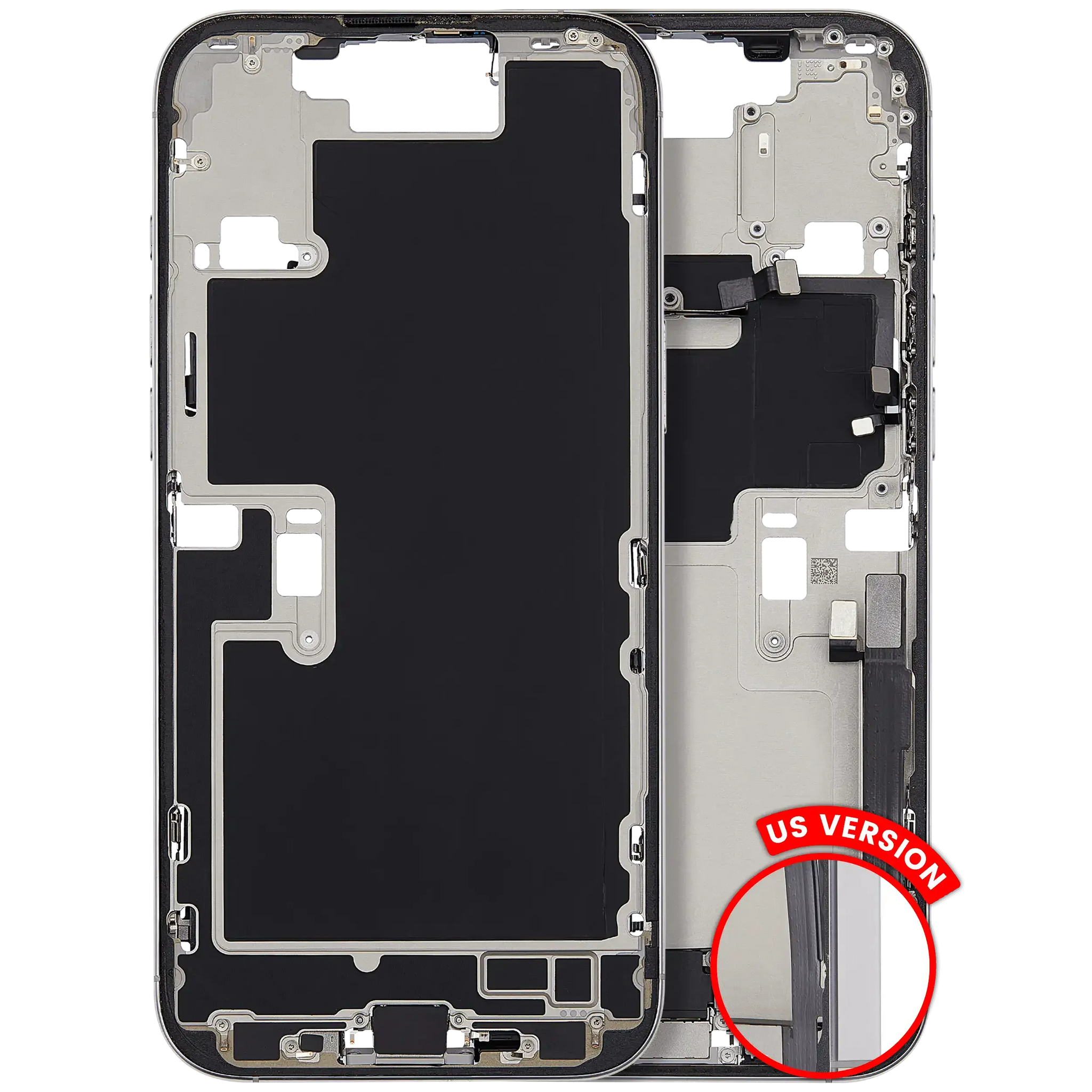 Mid-Frame Housing W/ Charging Port Flex & Small Parts For iPhone 16 Pro Max (US Version) (Pull) (White Titanium)
