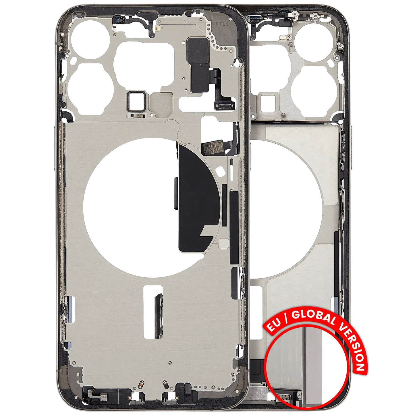 Mid-Frame Housing W/ Charging Port Flex & Small Parts For iPhone 15 Pro Max (EU / Global Version) (Pull) (Natural Titanium)