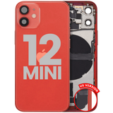 Back Housing W/ Charging Port Flex & Small Parts For iPhone 12 Mini (US Version) (Pull) (Red)