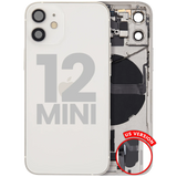 Back Housing W/ Charging Port Flex & Small Parts For iPhone 12 Mini (US Version) (Pull) (White)